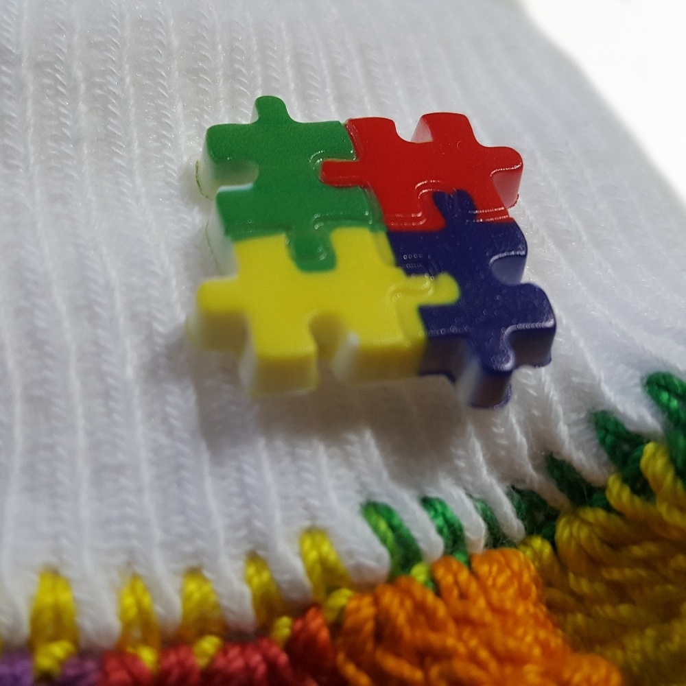 Autism Awareness Handmade Baby Bobsy Socks - Picture 3 of 5